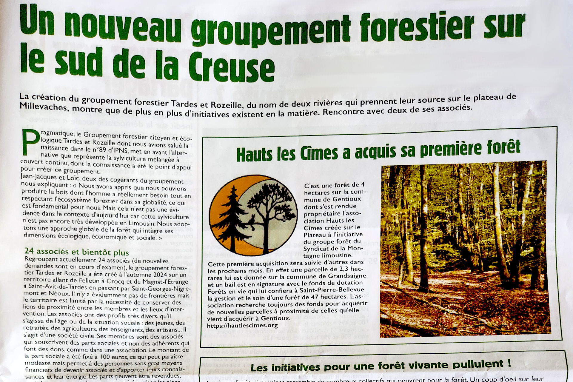 On parle de nous : IPNS remet le couvert (forestier)